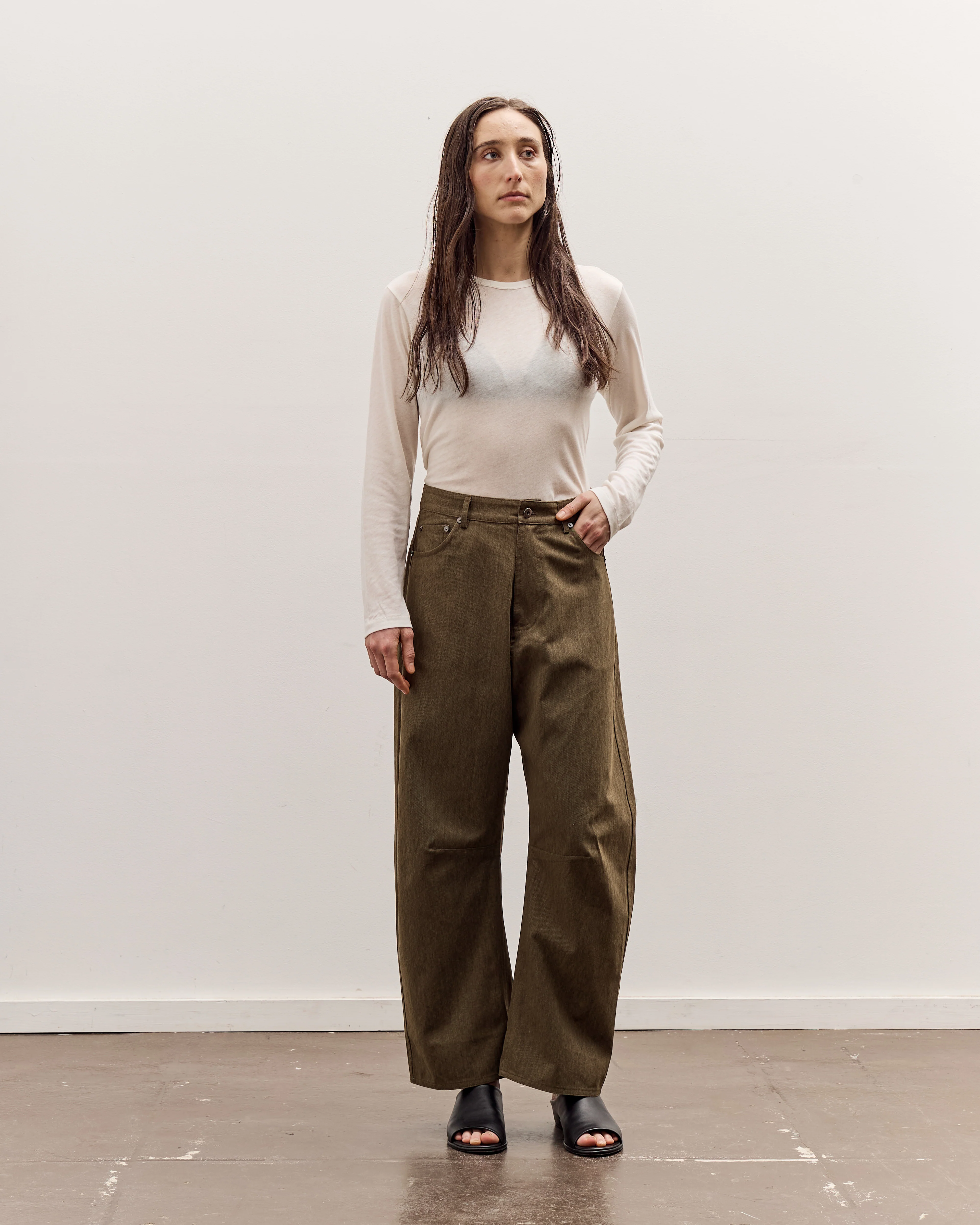 7115 by Szeki Curve Legged Work Trouser, Olive Green - Image 3