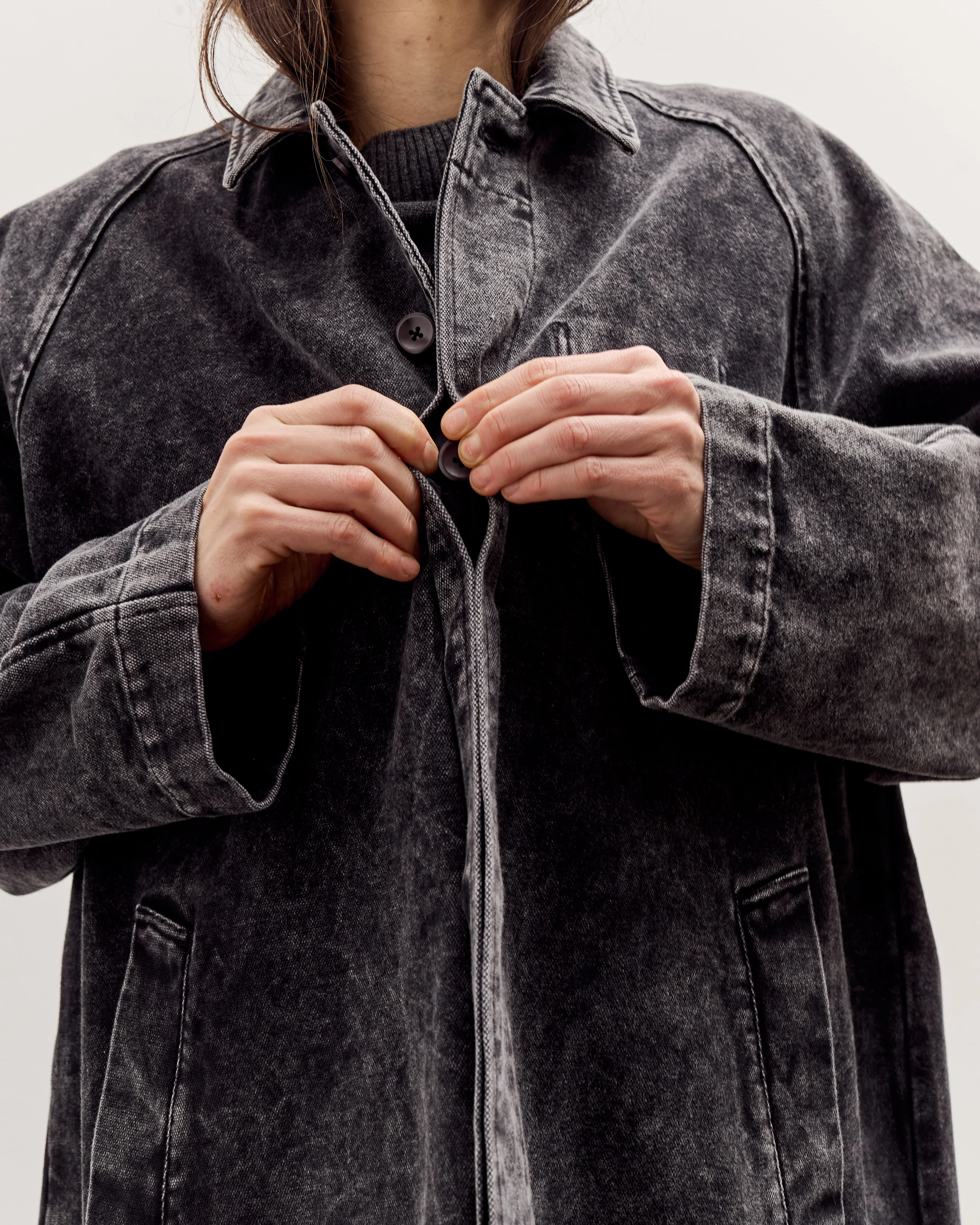 7115 by Szeki Fall Duster, Spotted Washed Black - Image 11