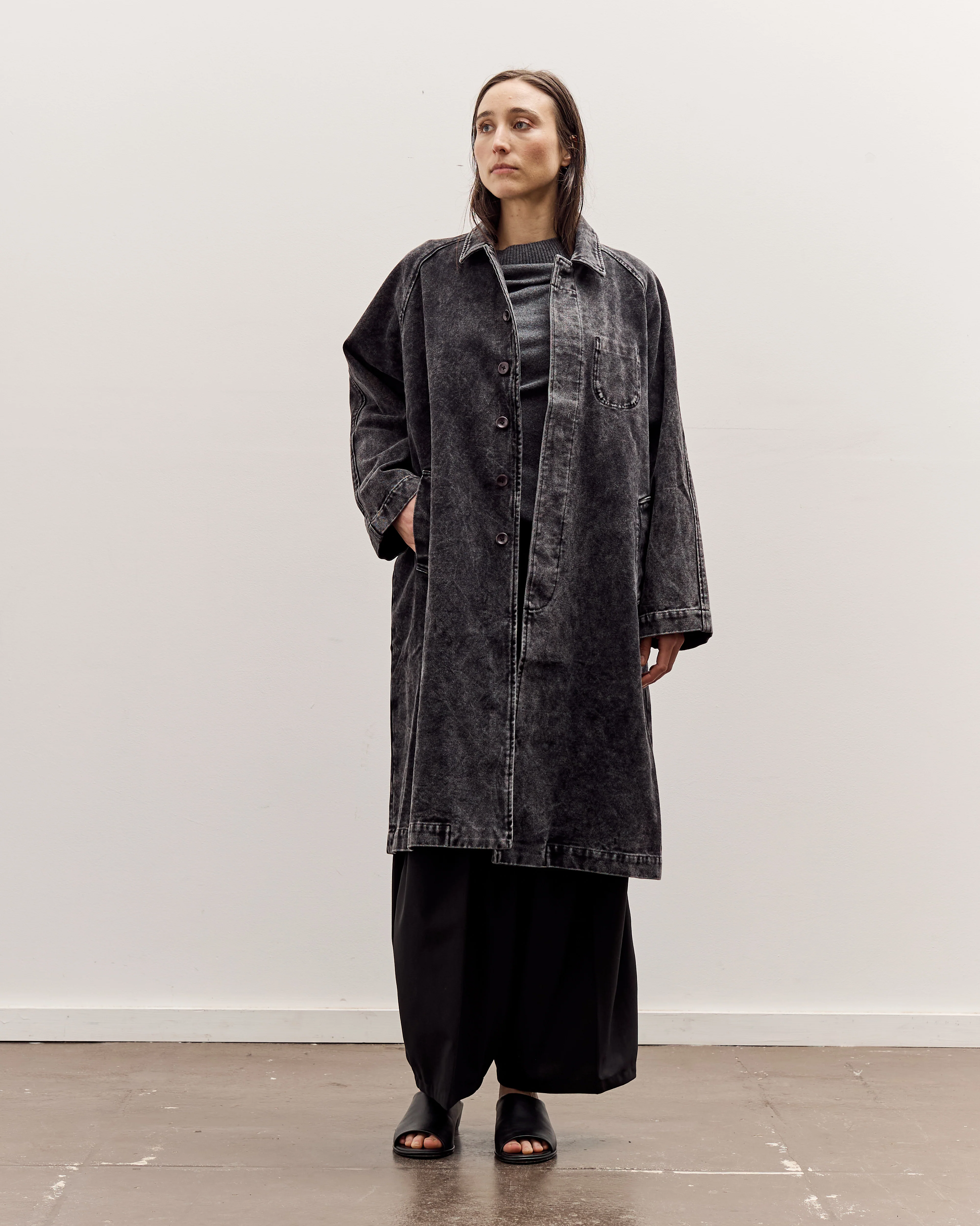 7115 by Szeki Fall Duster, Spotted Washed Black - Image 3