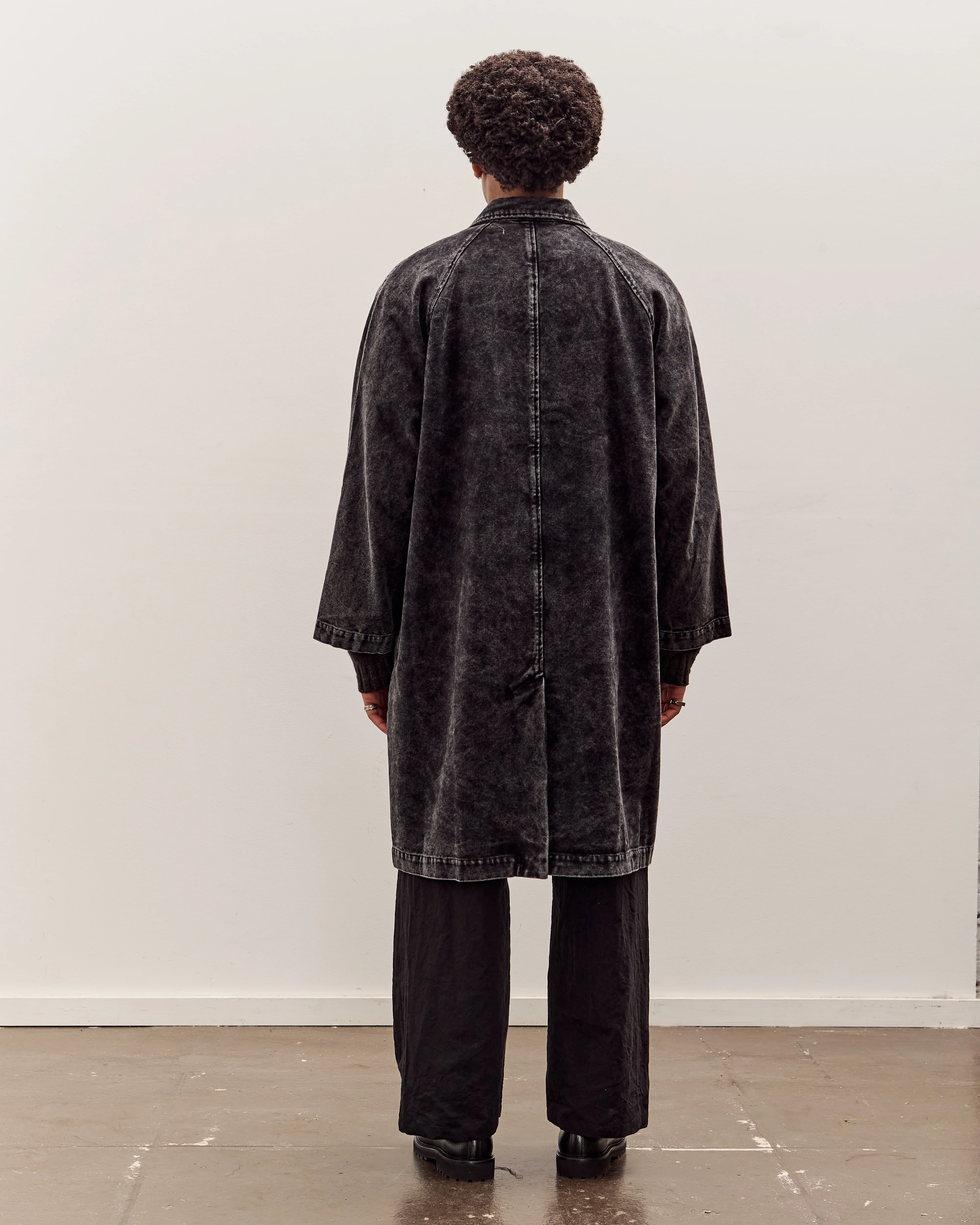 7115 by Szeki Fall Duster Unisex, Spotted Washed Black - Image 6