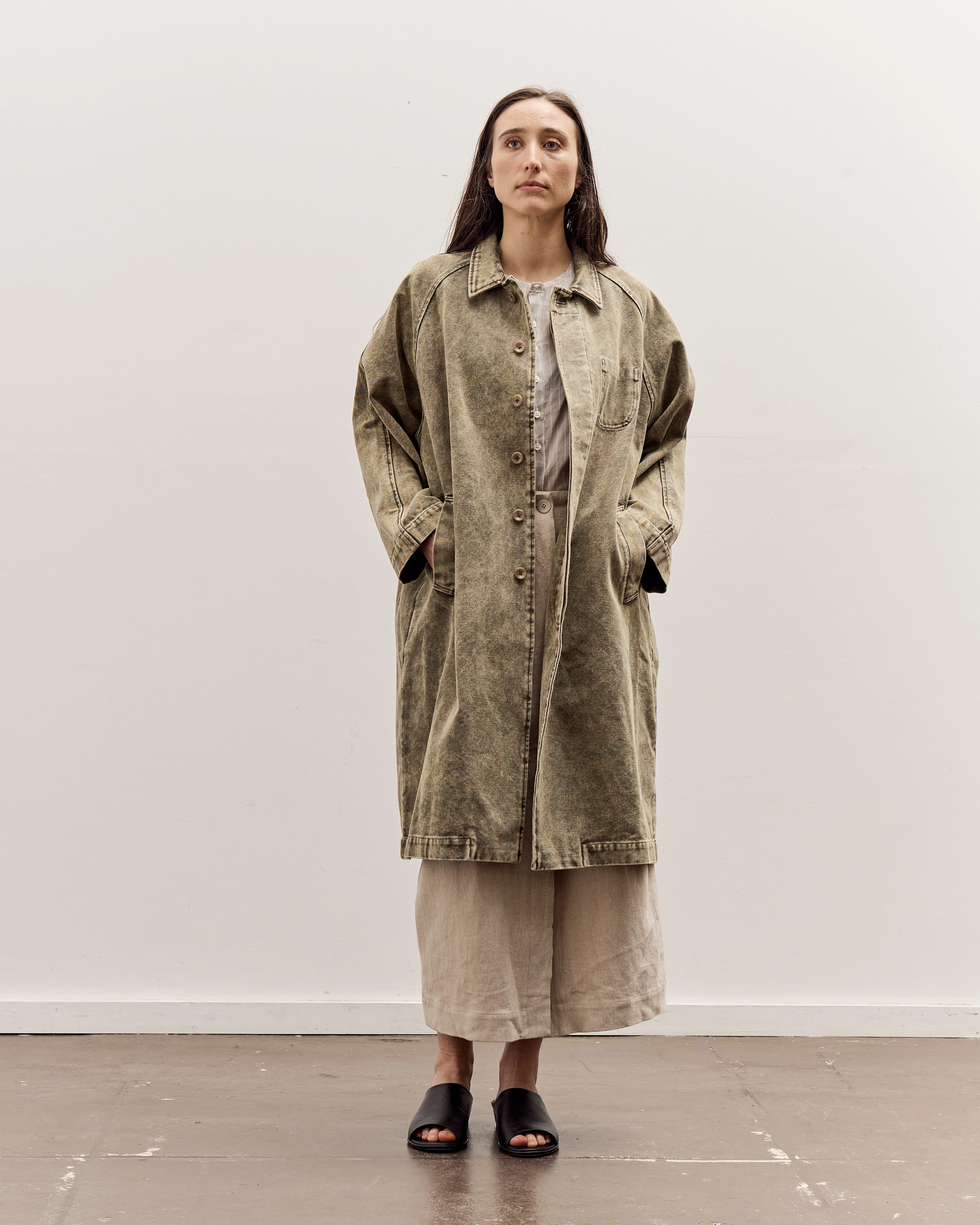 7115 by Szeki Fall Duster, Spotted Washed Olive - Image 3