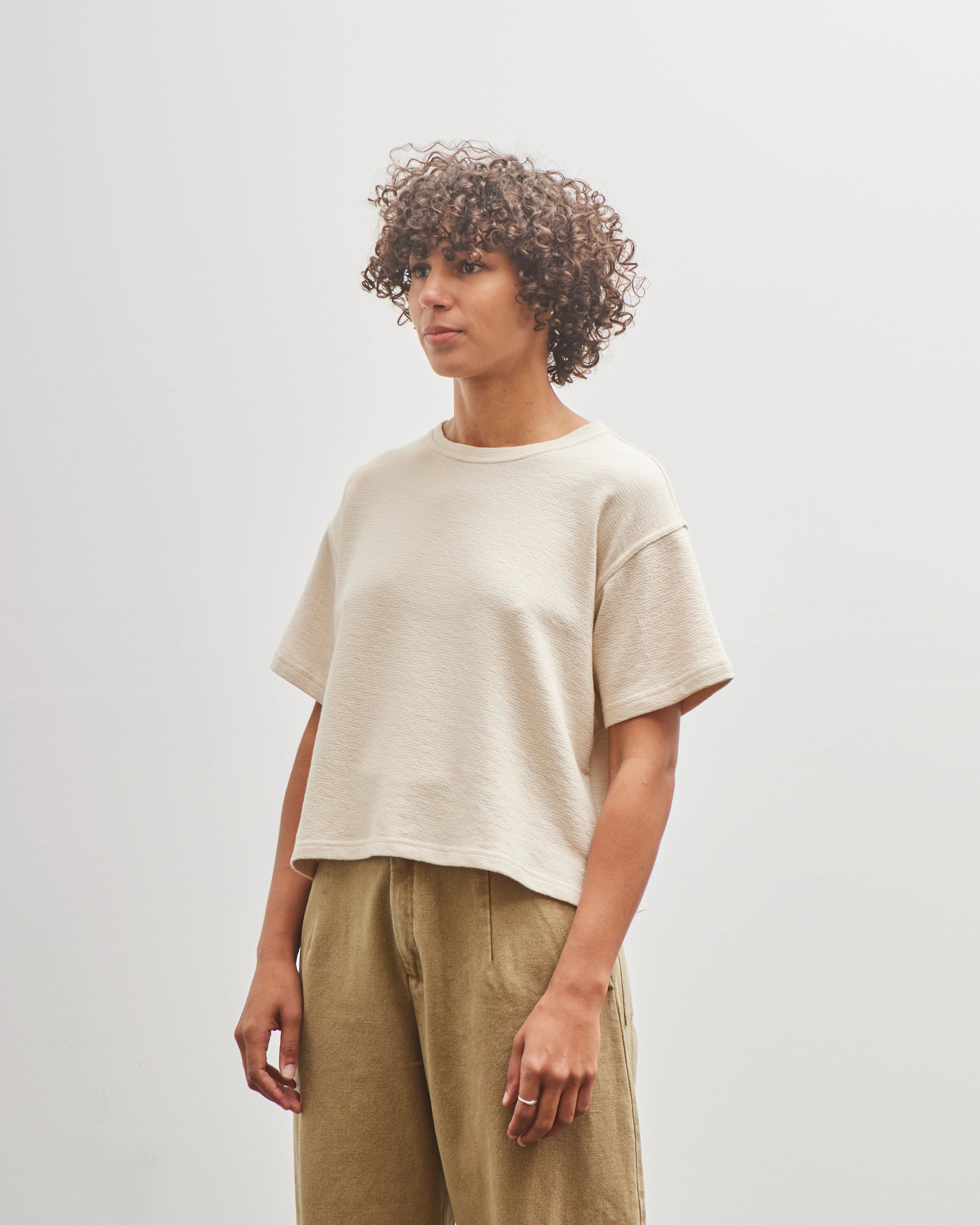 7115 by Szeki Signature Cropped Tee, Oatmeal - Image 4