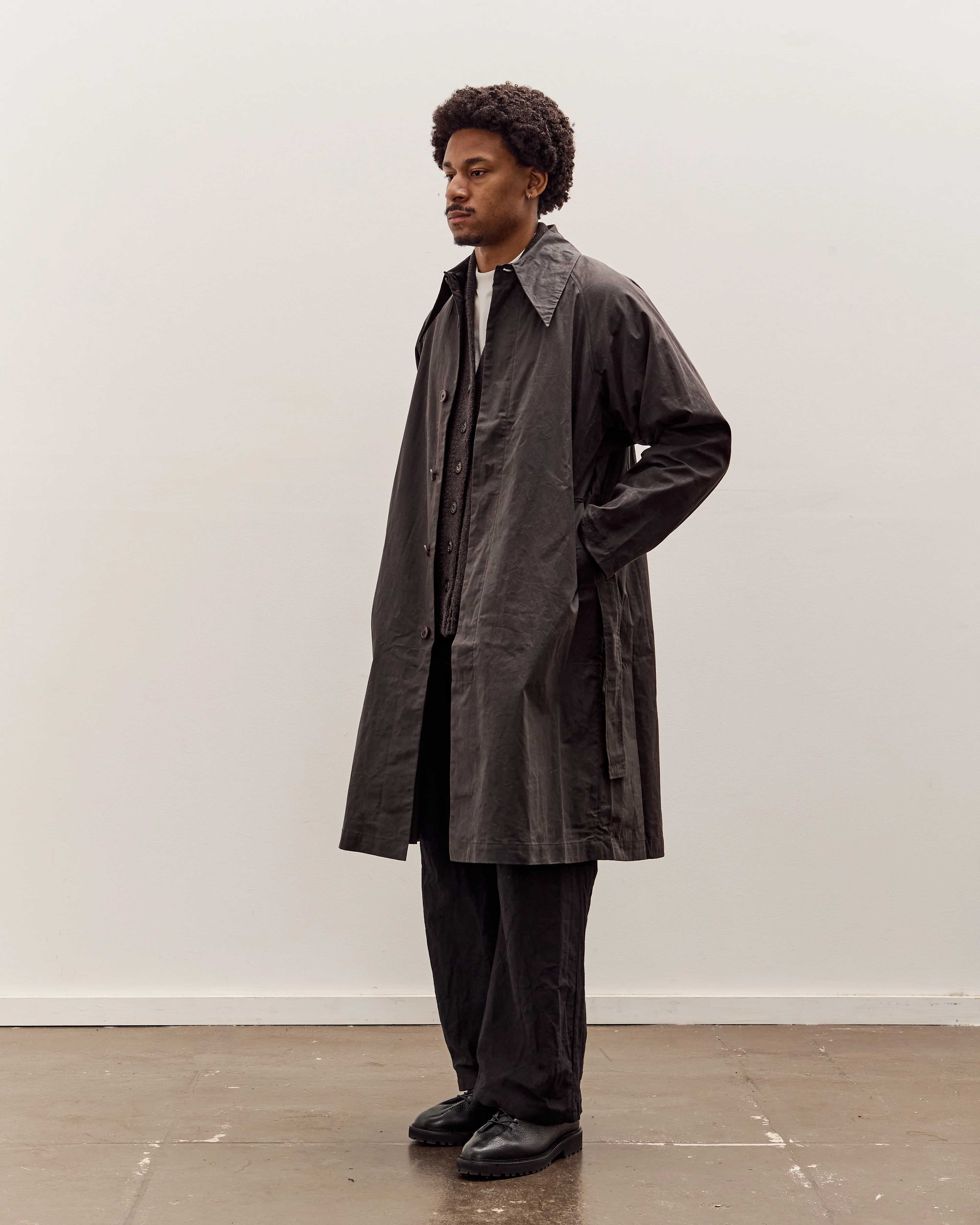 7115 by Szeki Spring Trench Overcoat - Waxed Edition Unisex, Charcoal - Image 4
