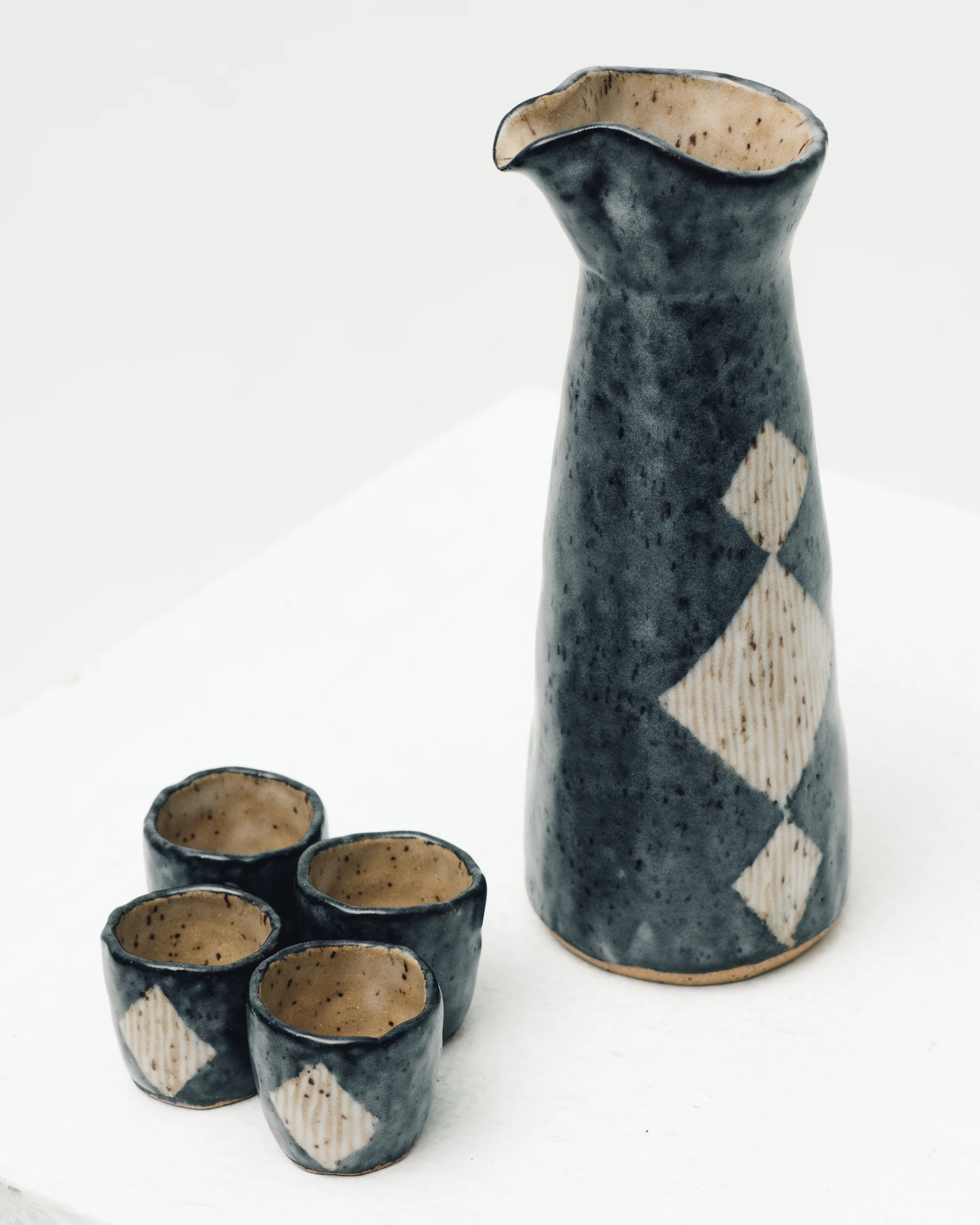 Ayame Bullock Indigo Diamond Tiny Sake Set - Image 3