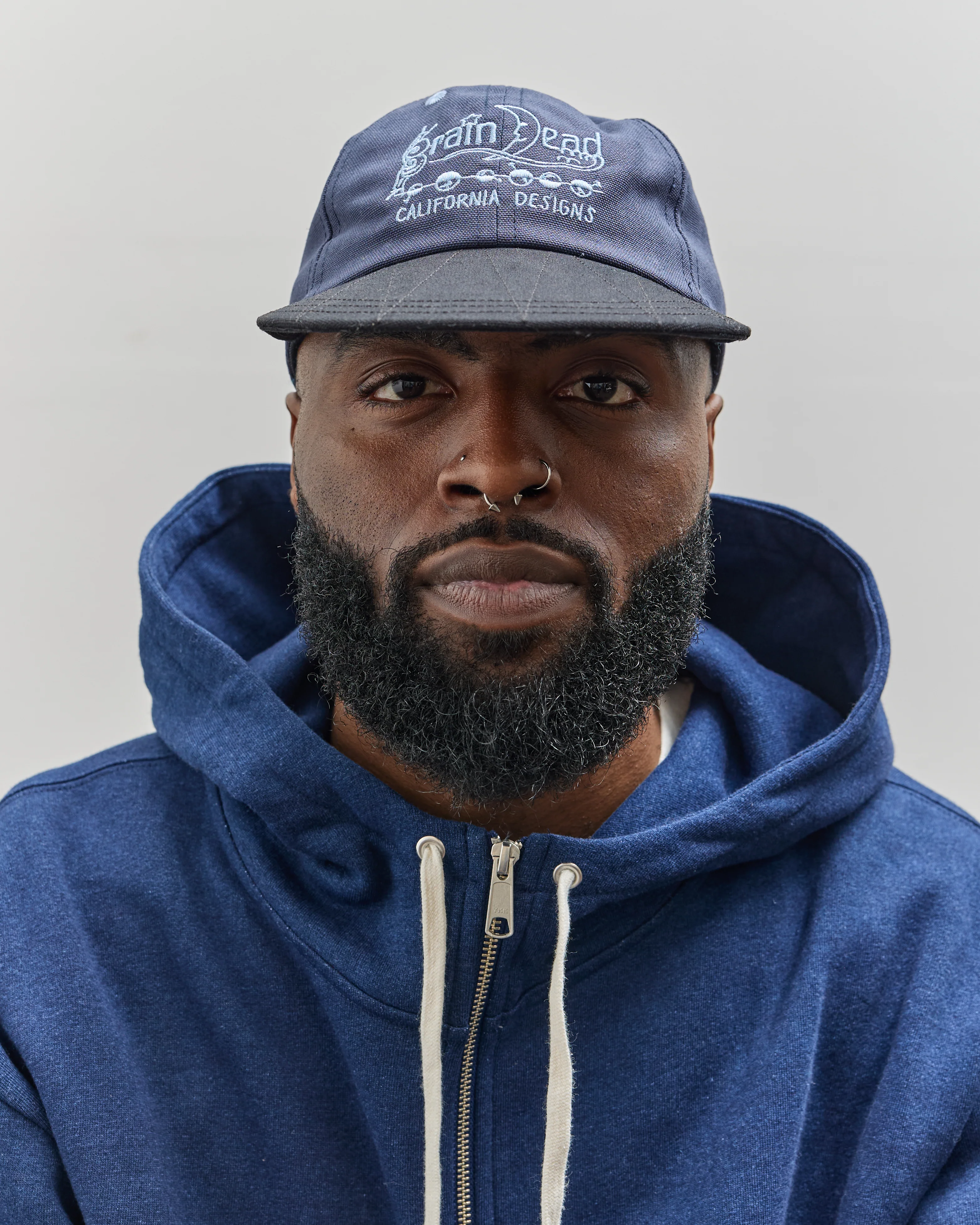 Brain Dead California Design Long Brim Hat, Navy - Image 3