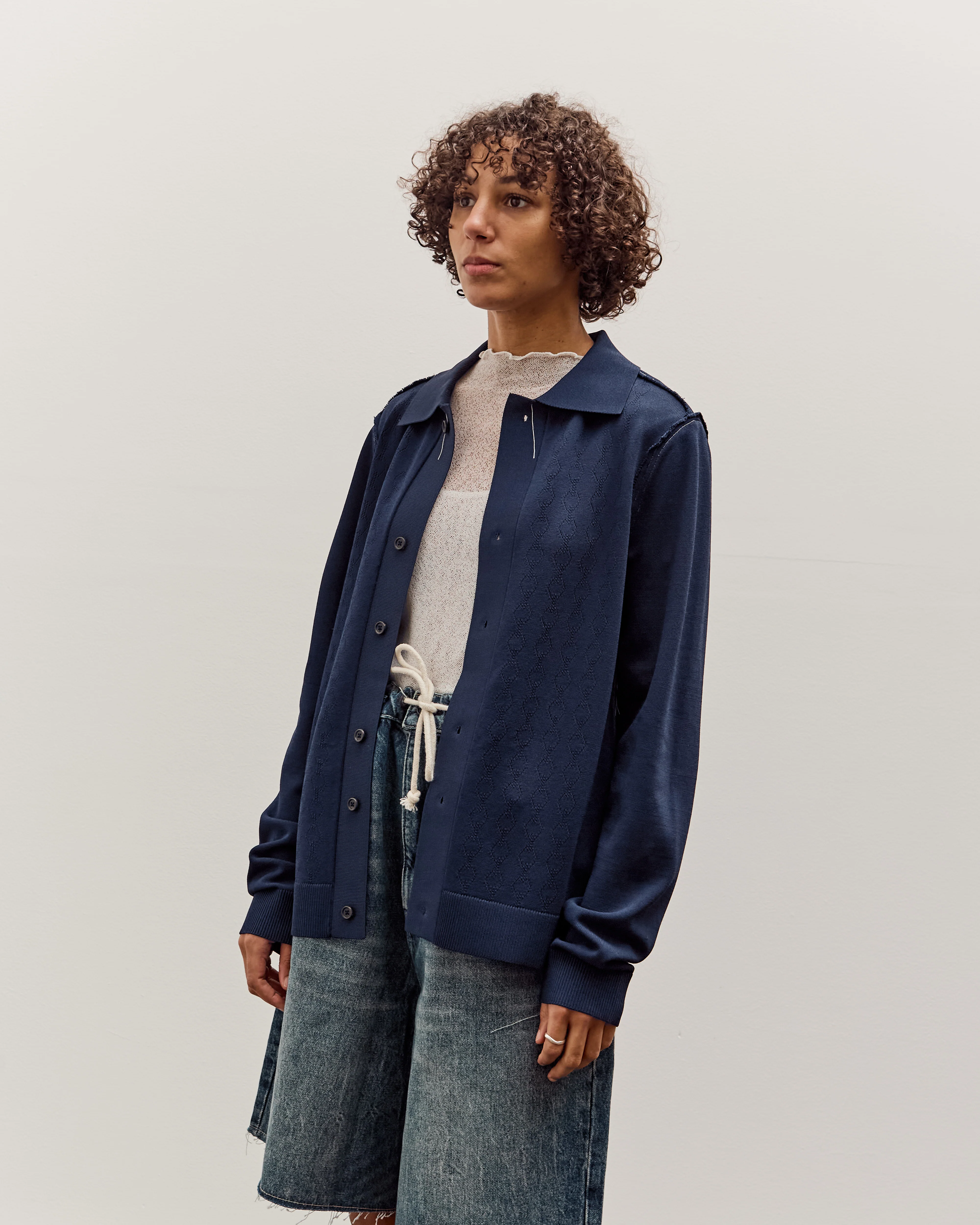 Camiel Fortgens Ajur Cardigan, Petrol - Image 4