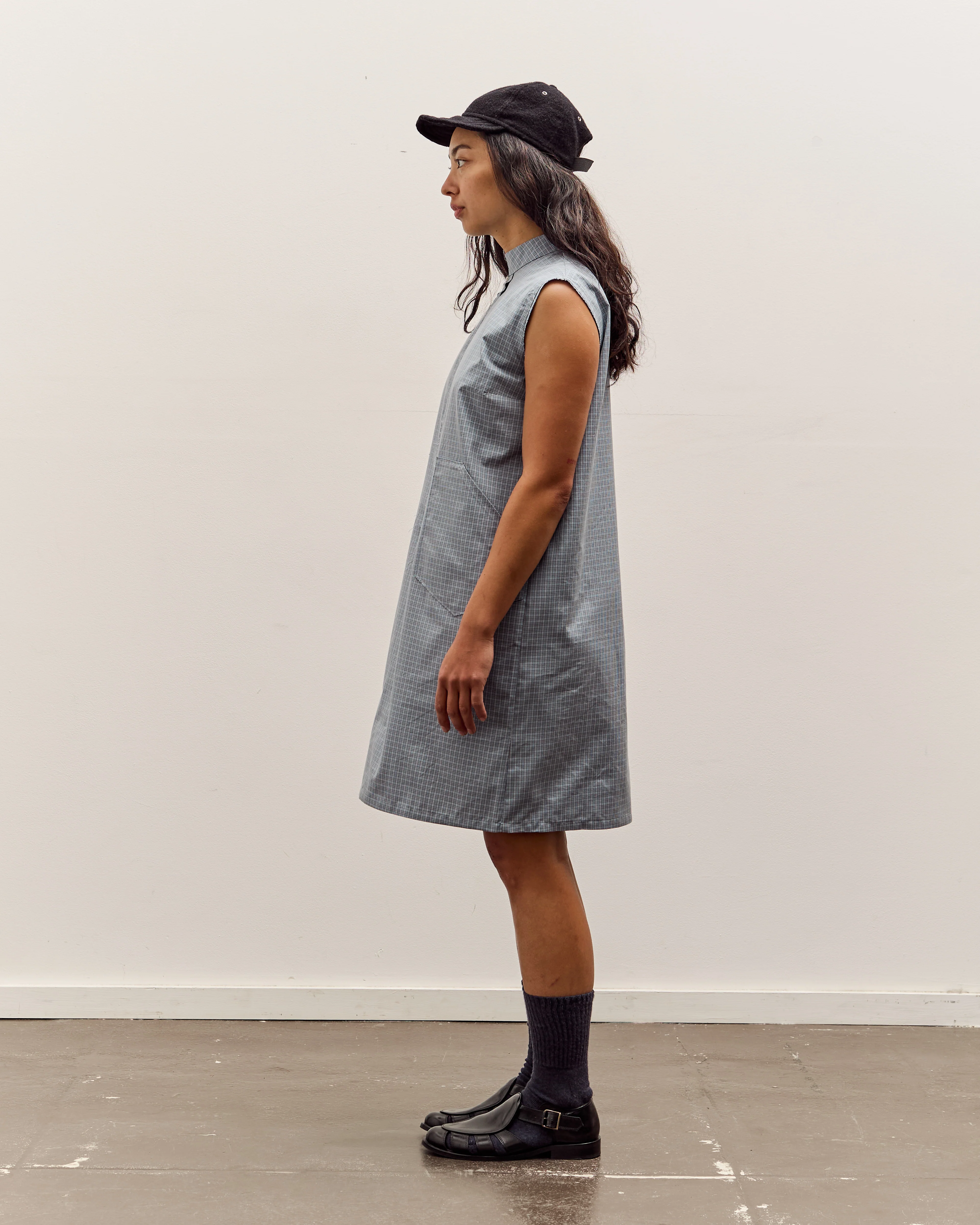 Camiel Fortgens Zip Dress, Blue/Grey/White Check - Image 5