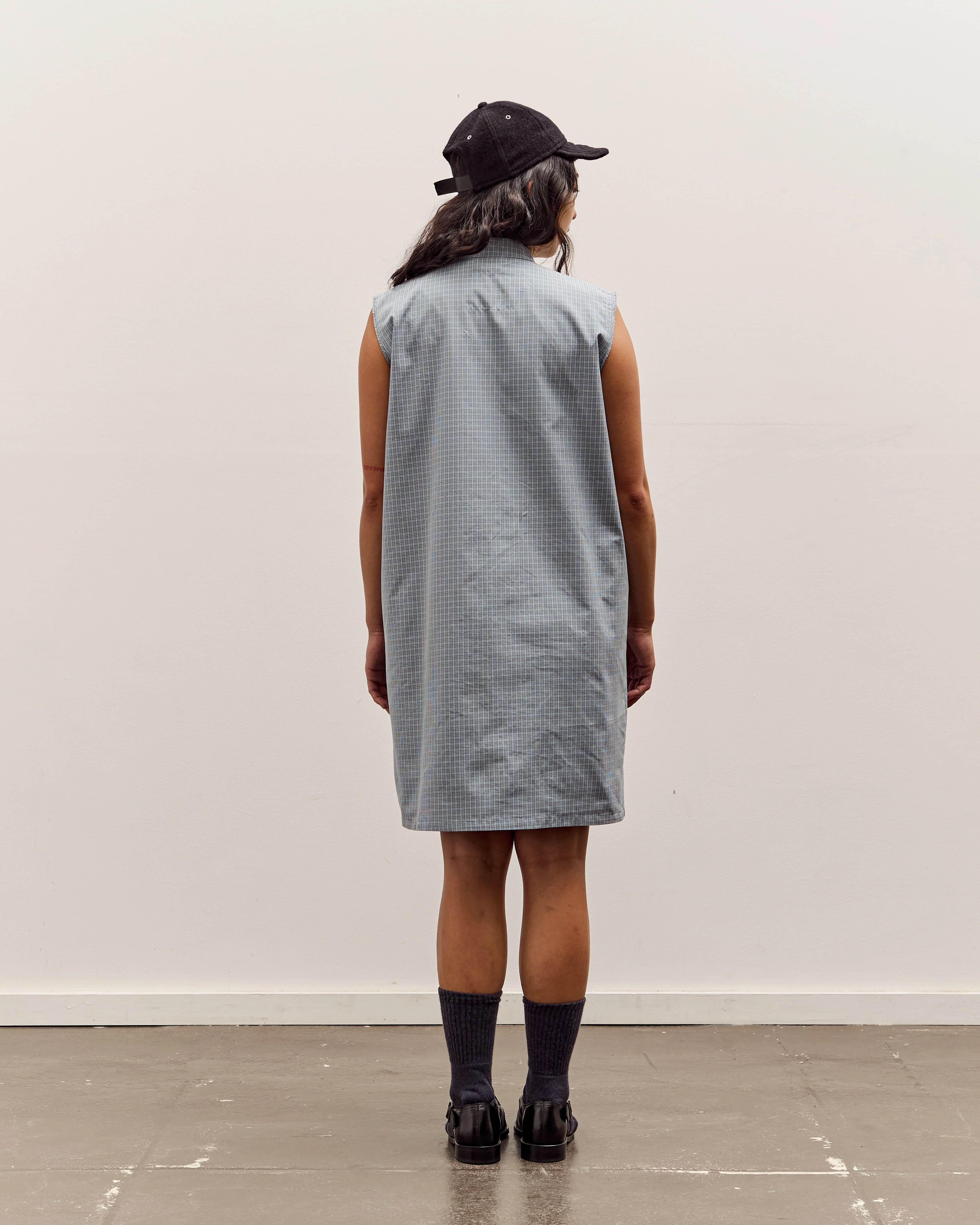 Camiel Fortgens Zip Dress, Blue/Grey/White Check - Image 6