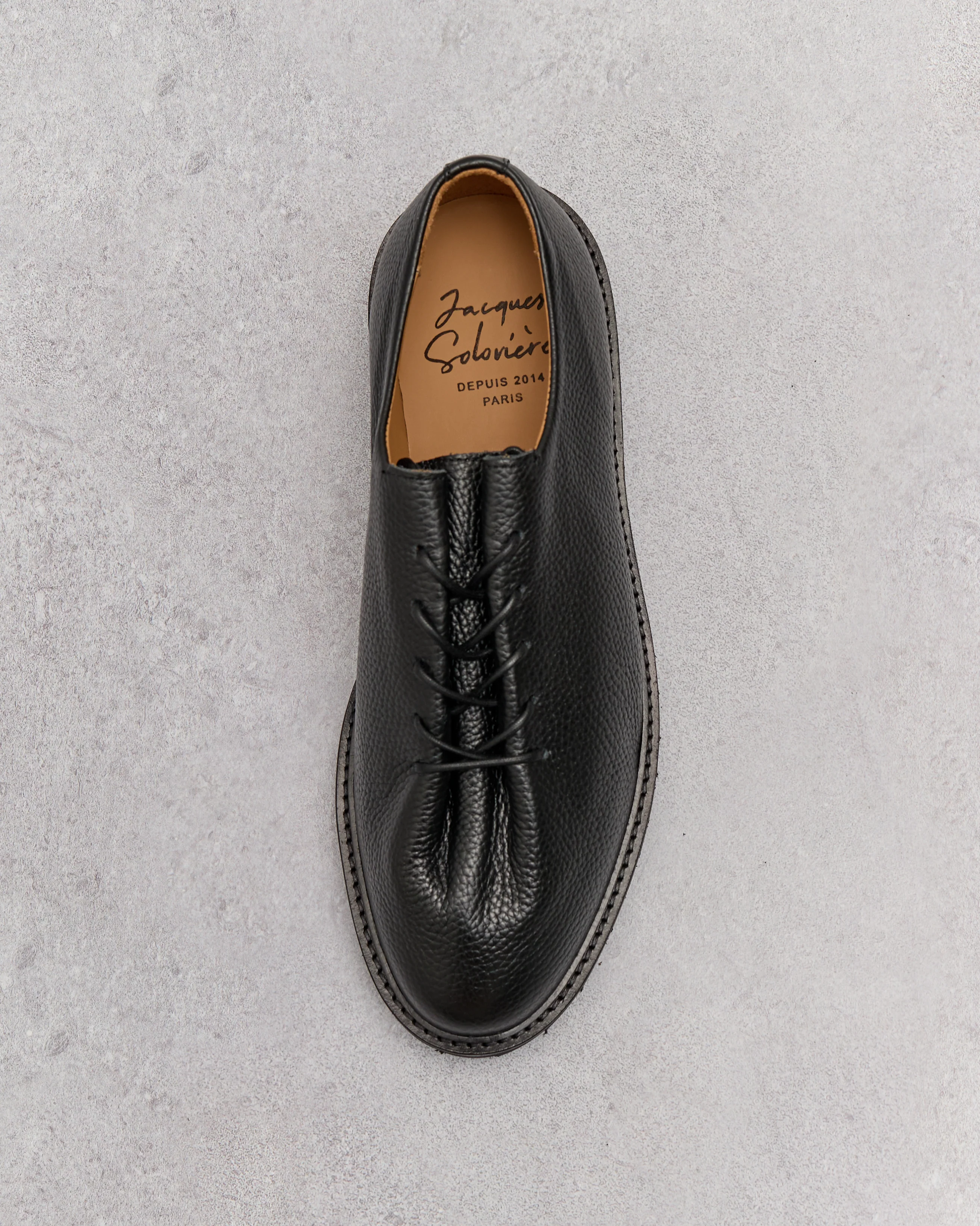 Jacques Soloviere Edouard Lug Shoes, Grained Black - Image 4