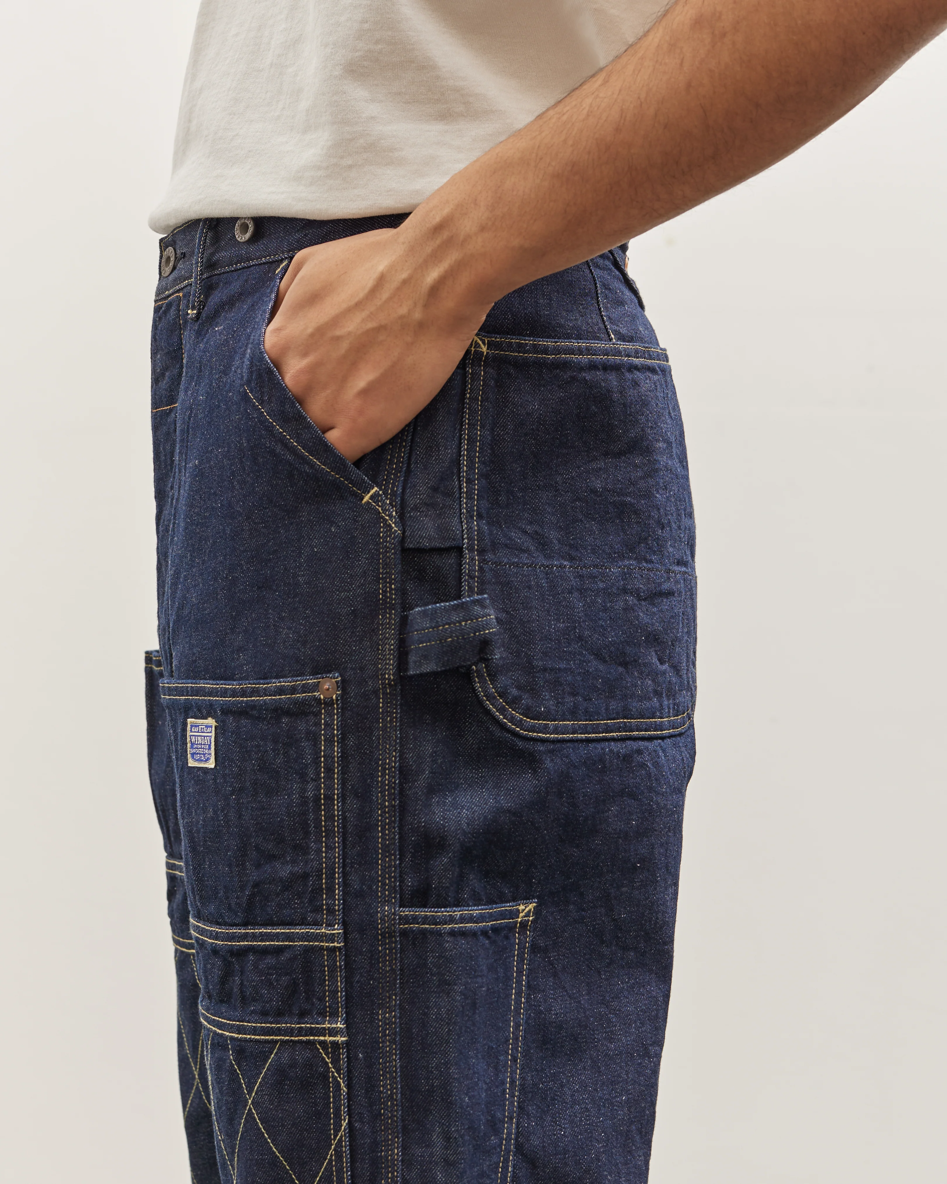 Kapital Unisex 11.5oz Denim Lumber Pant, Indigo - Image 7