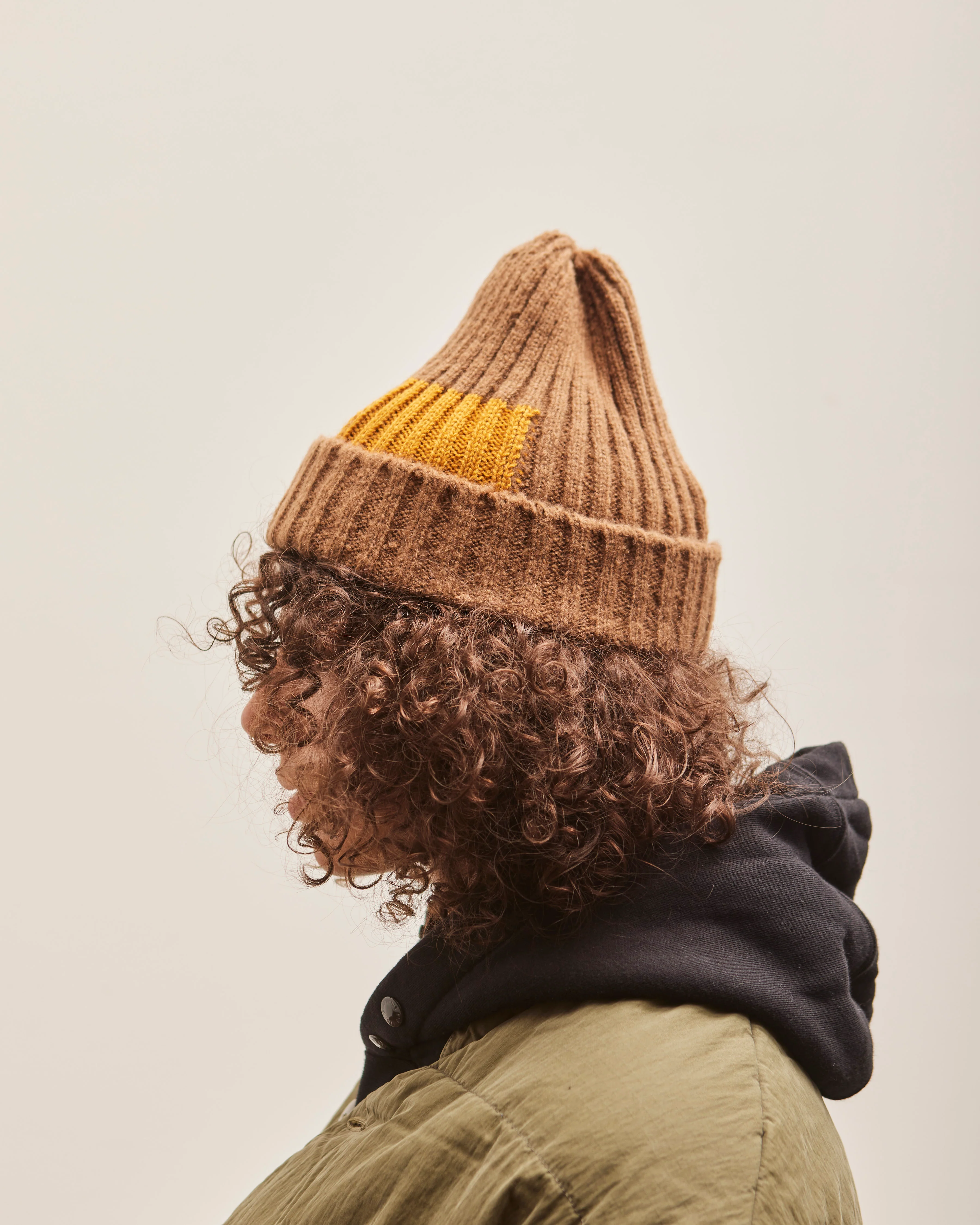 Kapital 5G Wool TUGIHAGI Knit Cap, Brown - Image 3