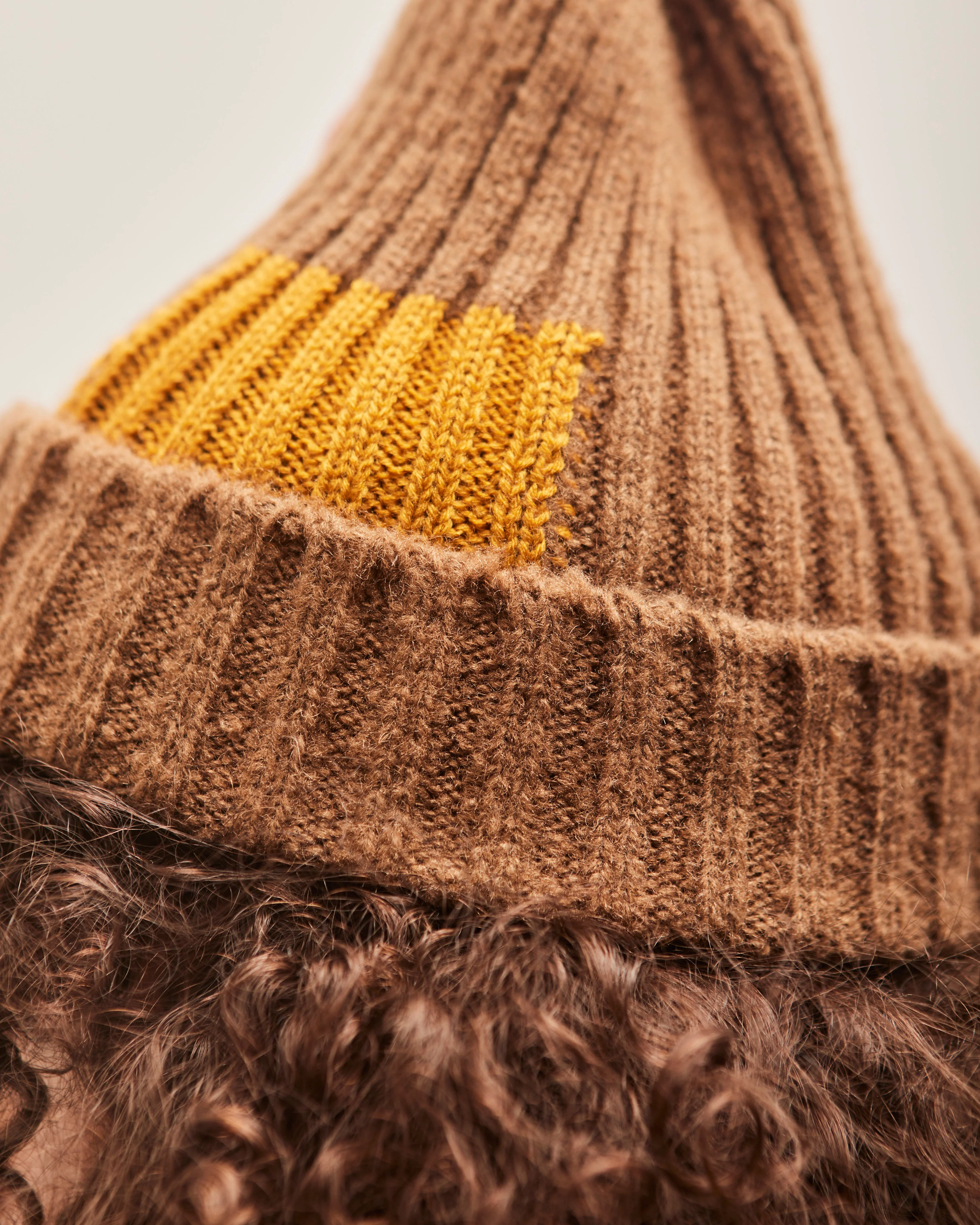 Kapital 5G Wool TUGIHAGI Knit Cap, Brown - Image 4