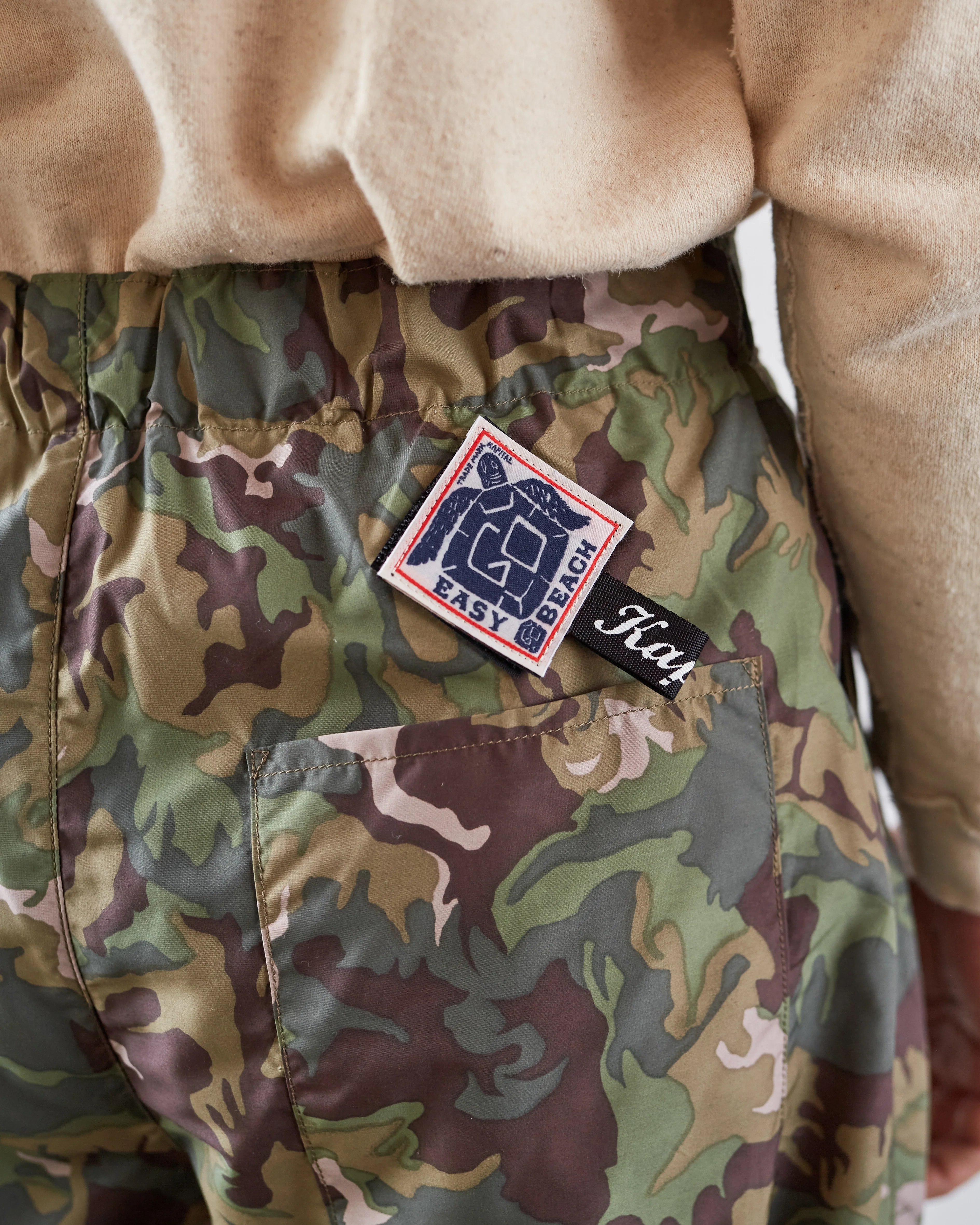 Kapital Taffeta Easy Beach Go Pants, Peace Camo - Image 11