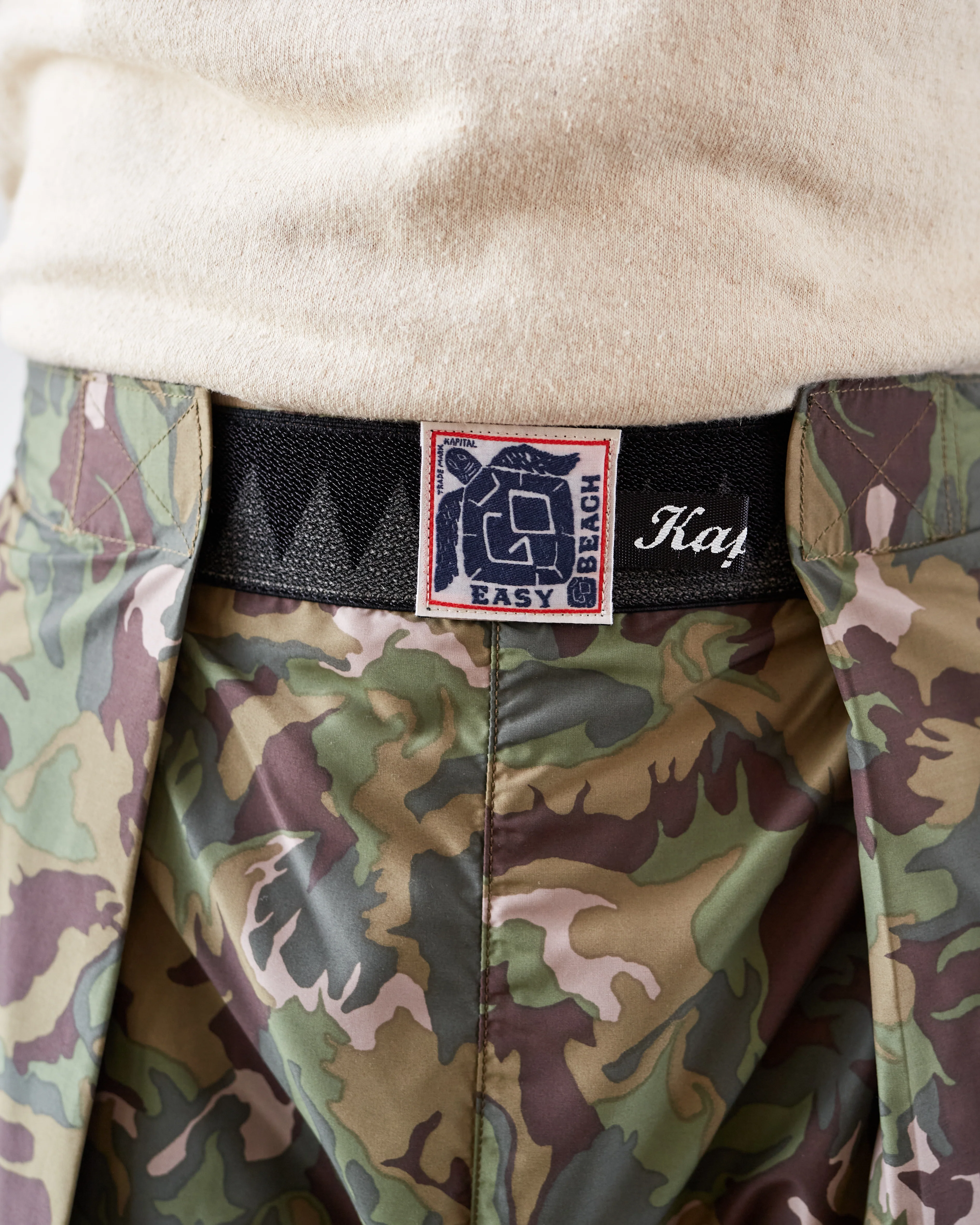 Kapital Taffeta Easy Beach Go Pants, Peace Camo - Image 13