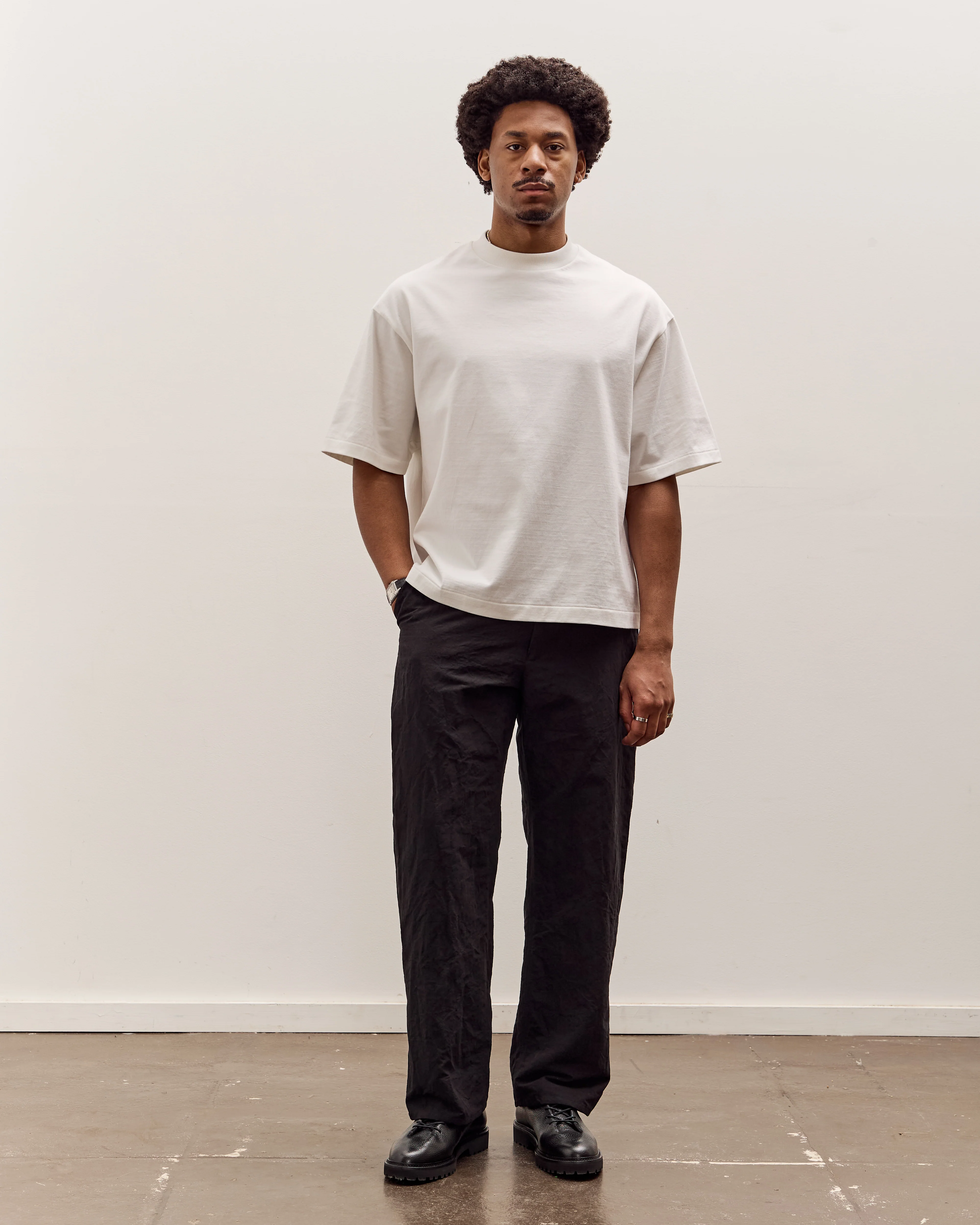 MAN-TLE R20P4 Wide Pants, Black Linen - Image 3