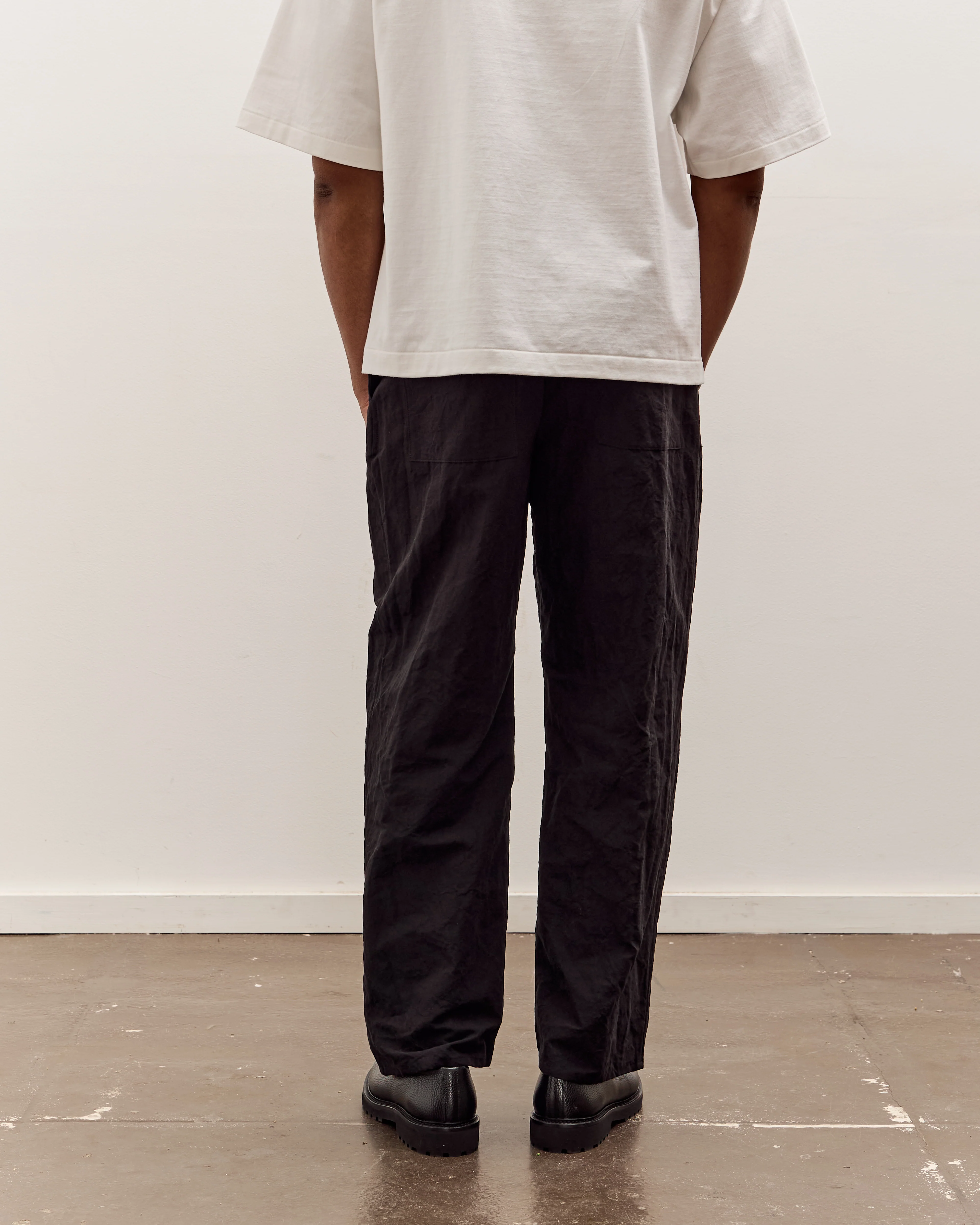 MAN-TLE R20P4 Wide Pants, Black Linen - Image 5