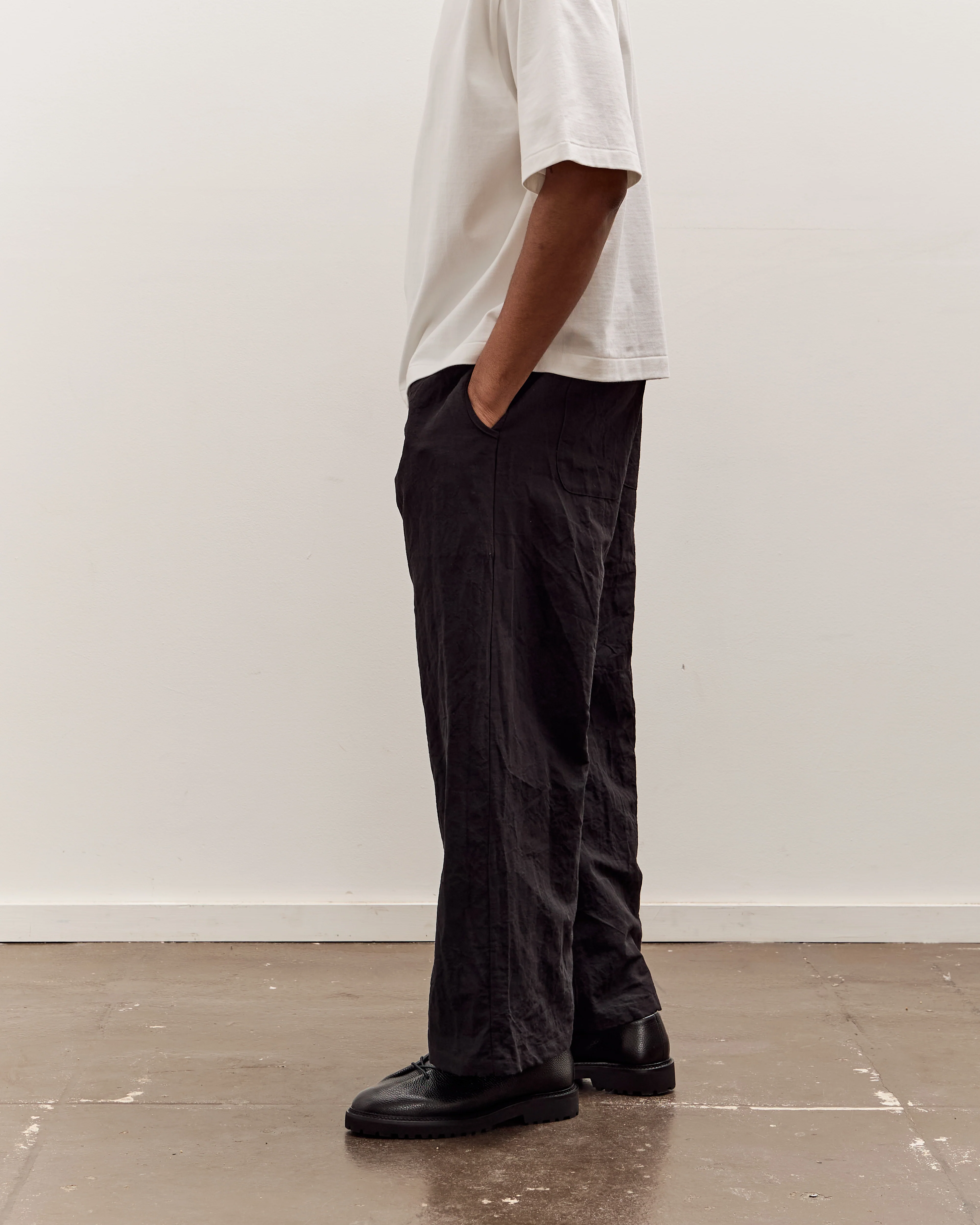 MAN-TLE R20P5 Solid Pants, Black Linen - Image 4