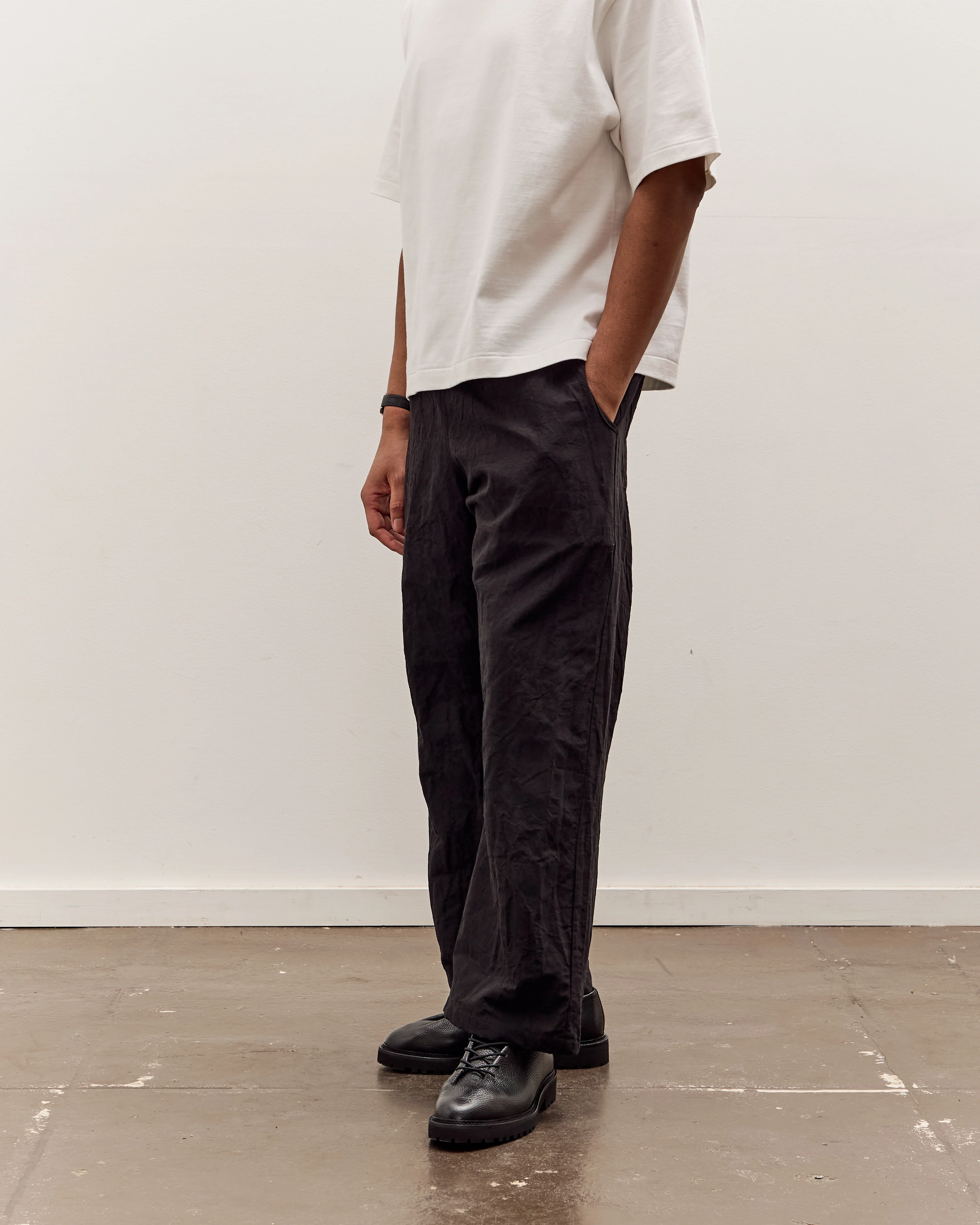 MAN-TLE R20P5 Solid Pants, Black Linen - Image 5