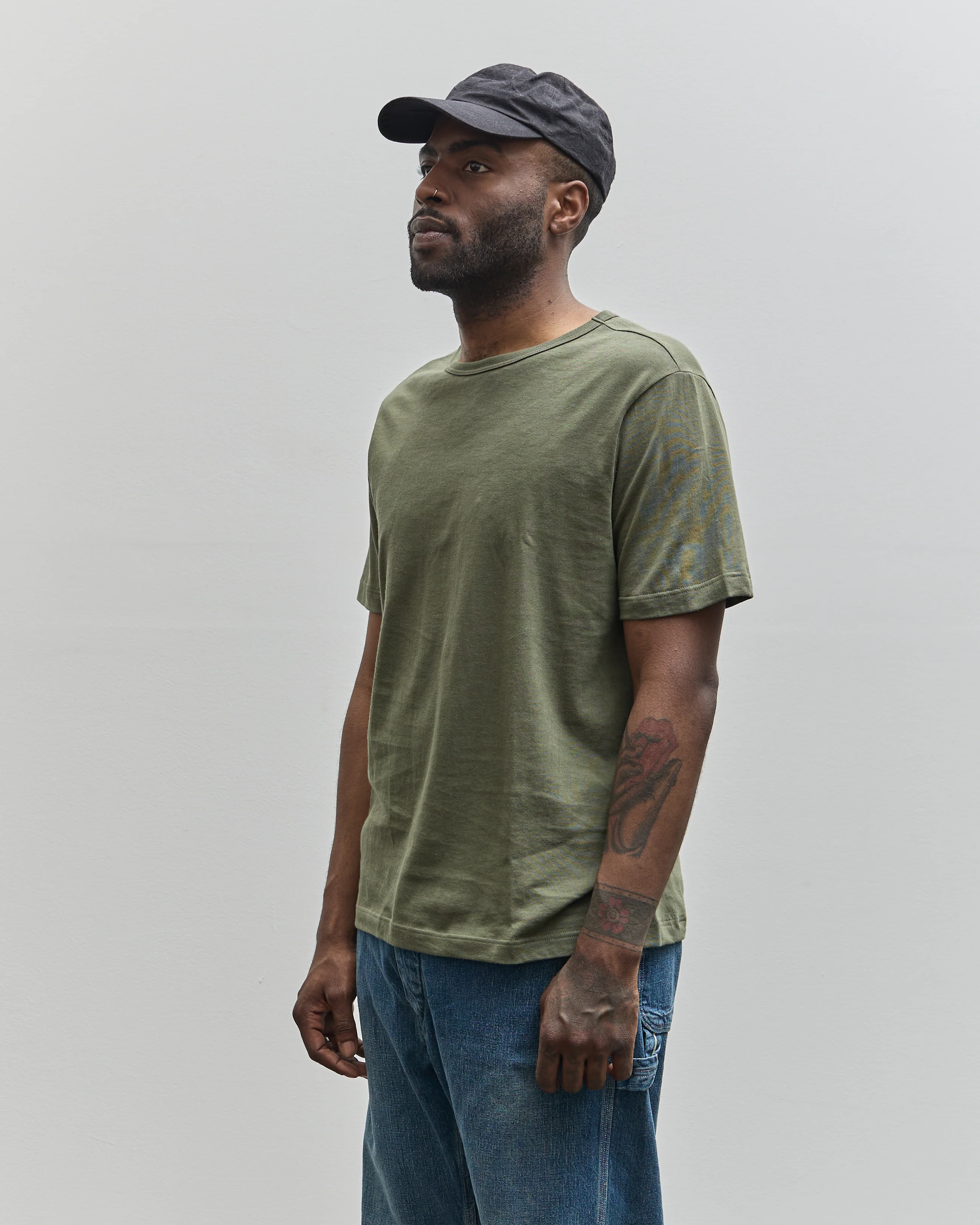 Merz b. Schwanen 1950's Tee, Army - Image 5