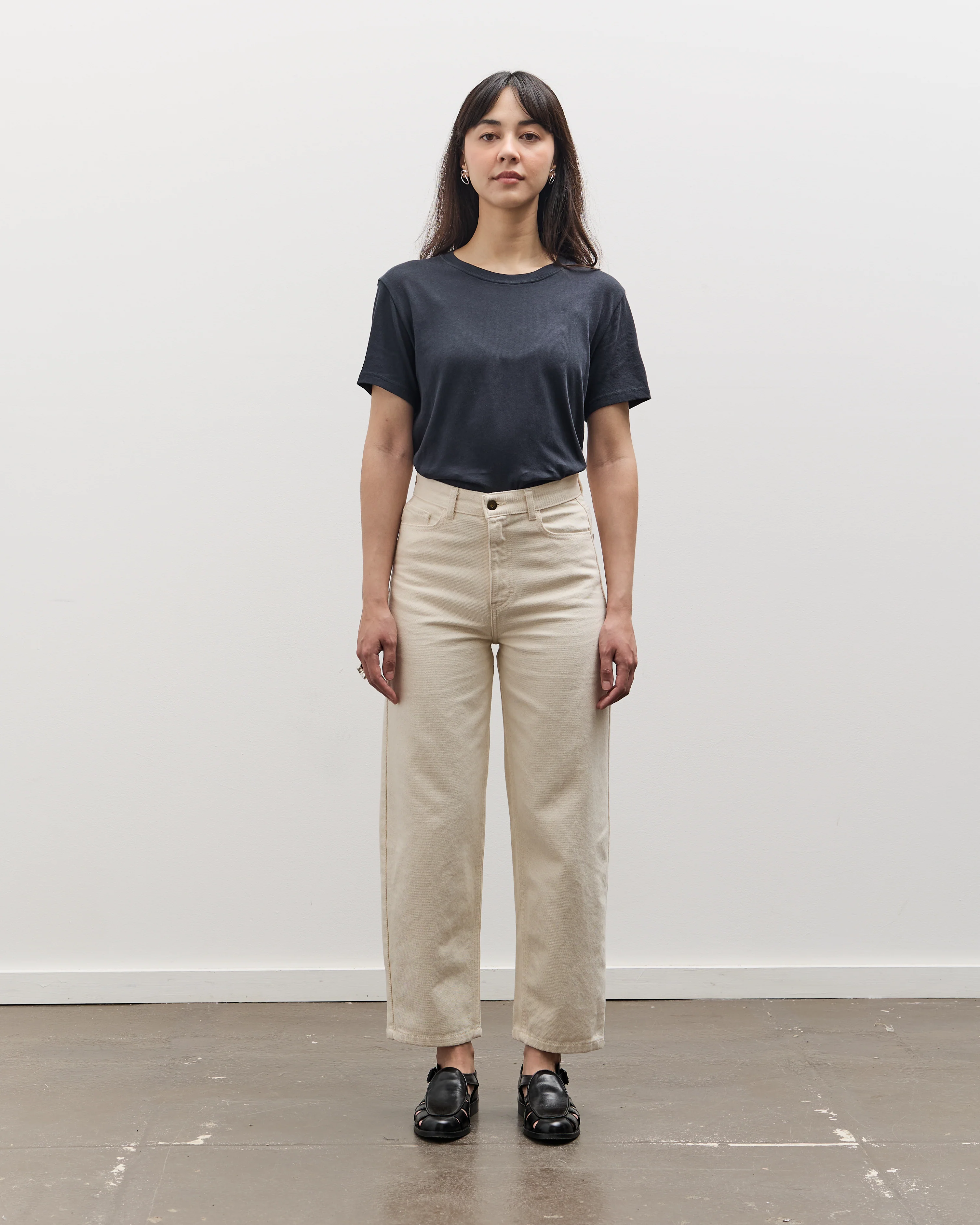 Merz b. Schwanen 1930's Barrel Fit Pants, Nature - Image 3