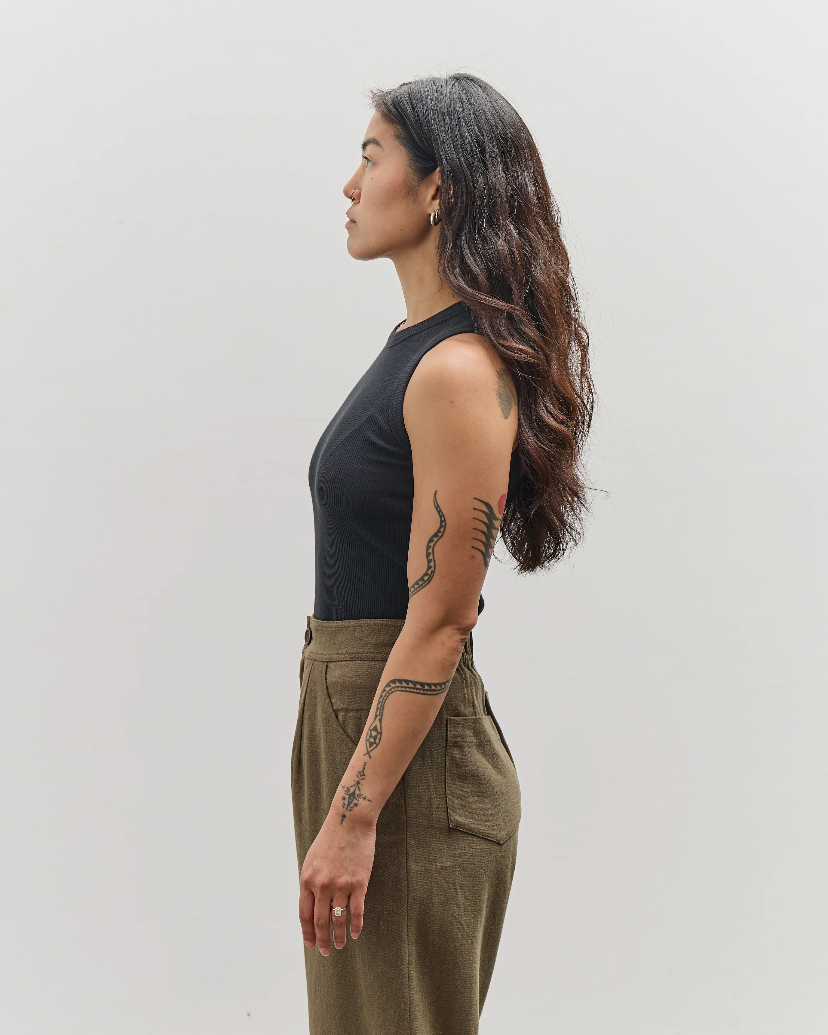 Merz b. Schwanen Ribbed Tanktop, Charcoal - Image 5