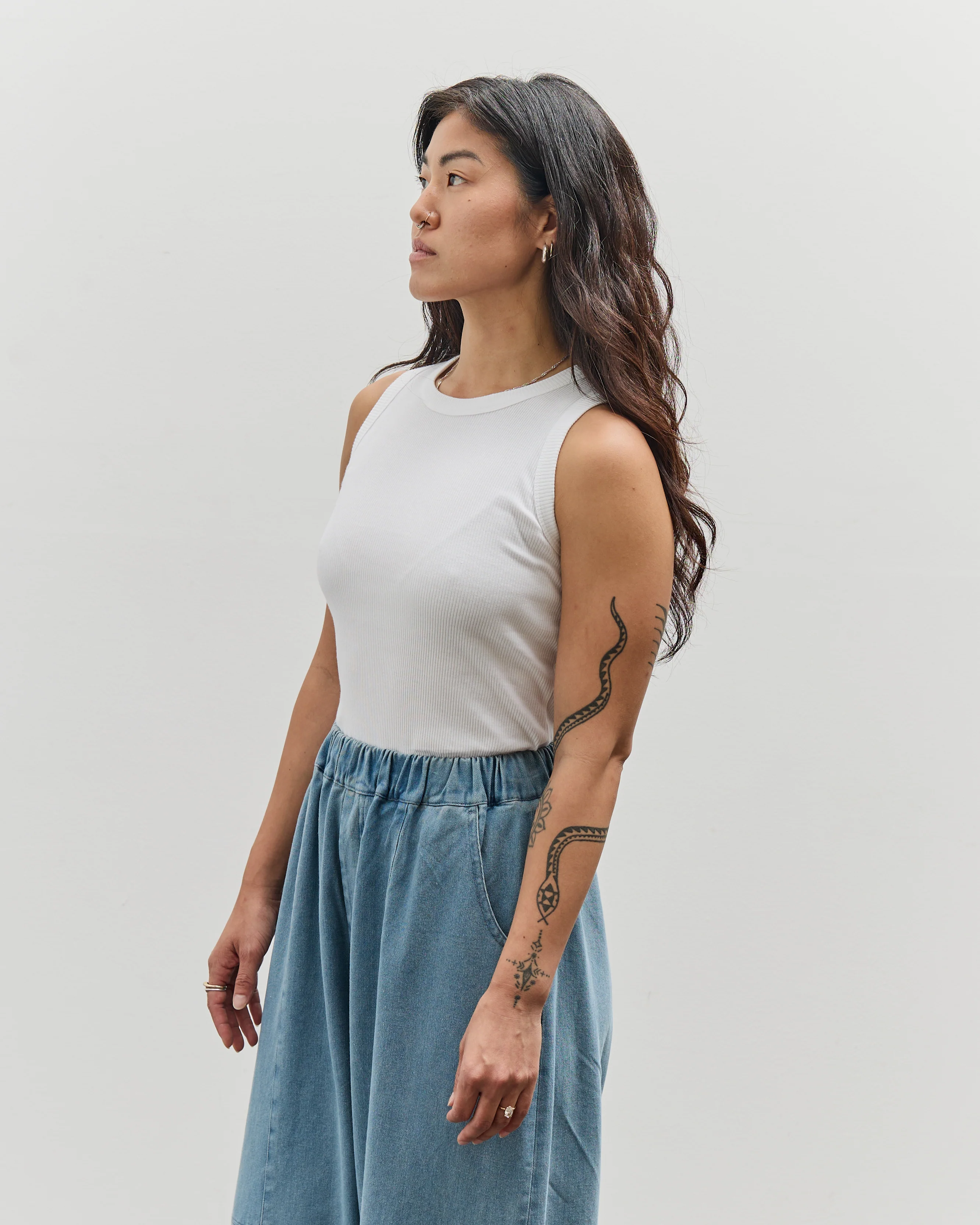 Merz b. Schwanen Ribbed Tanktop, White - Image 4