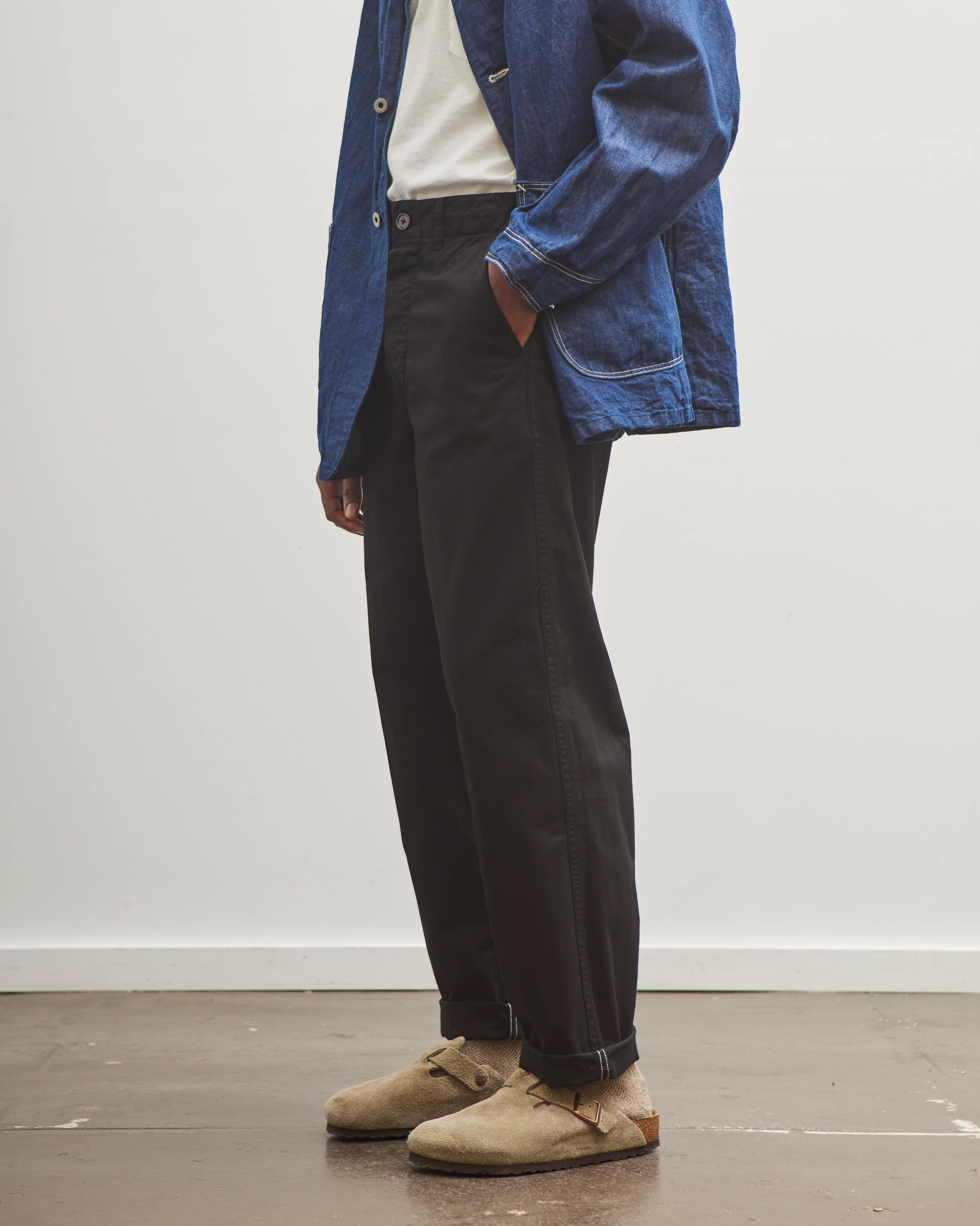 orSlow Unisex French Work Pant, Black - Image 4