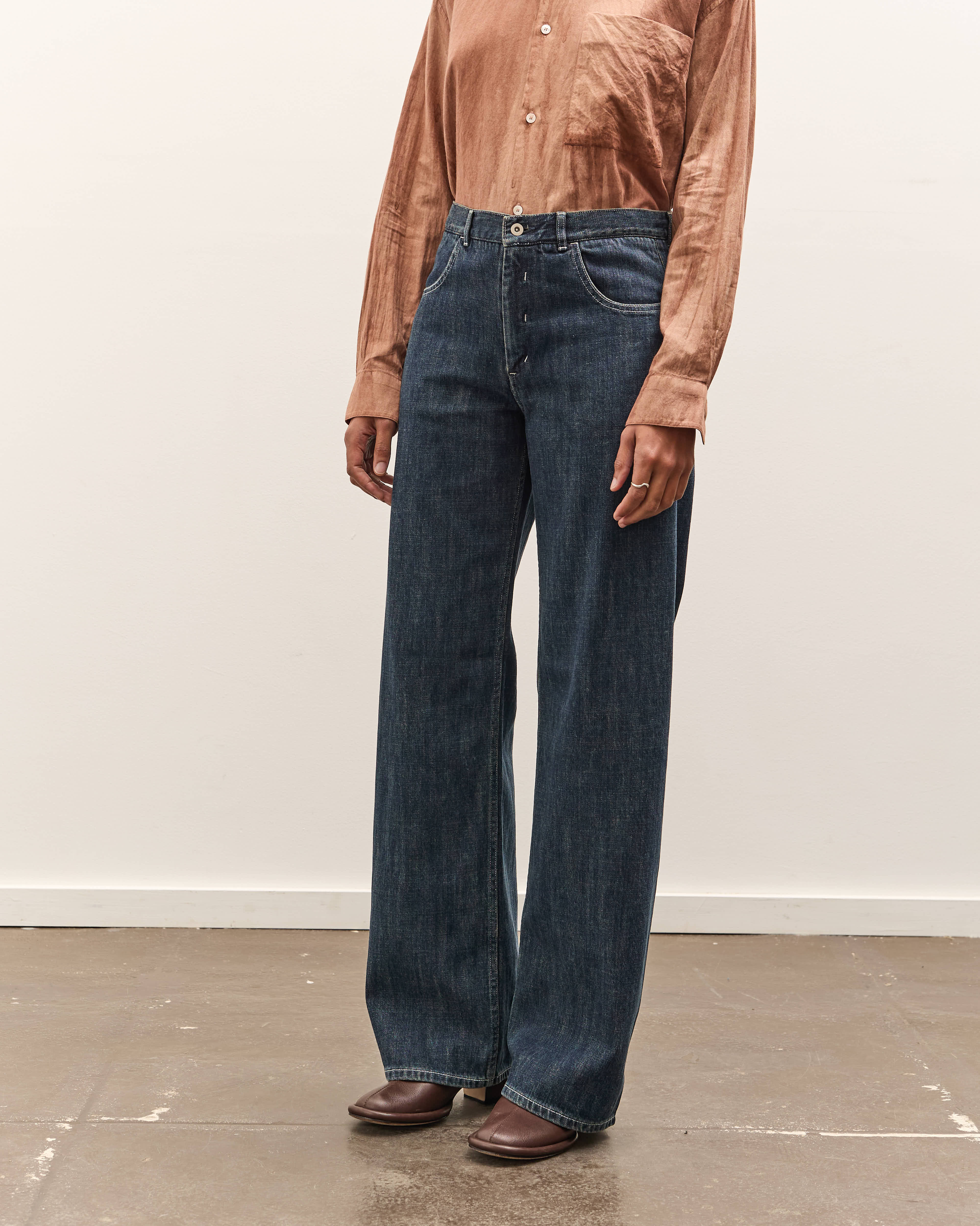 seya. Tofu Brother Jeans, Faded Indigo - Image 4